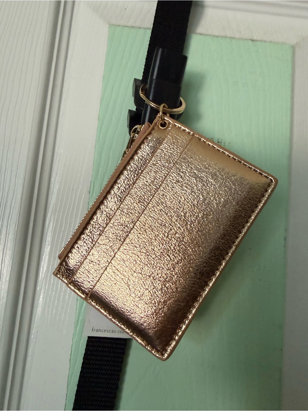 Francesca's Collections Rose Gold Metallic Cardholder Wallet